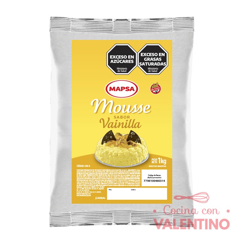 Mousse de Vainilla Mapsa - 1Kg - Valentino - Mercado pastelero