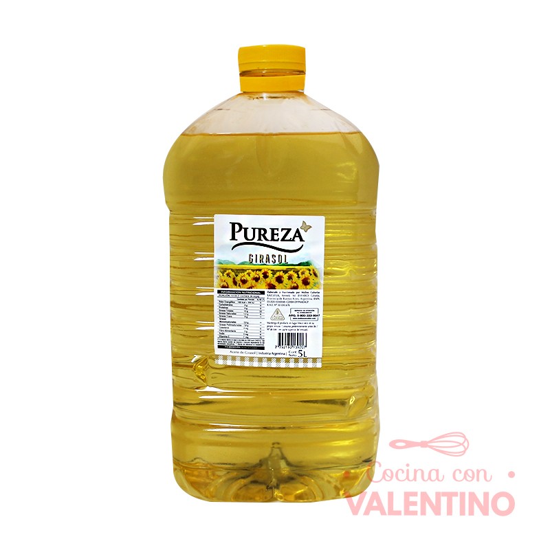 Aceite Girasol Cañuelas/Pureza - 5 Lts - Valentino - Mercado pastelero