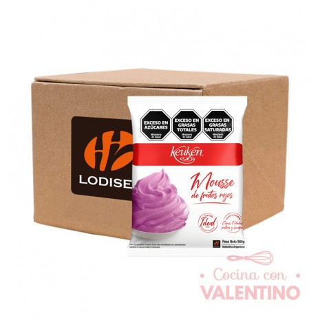 Mousse Frutos Rojos Keuken - 500 Grs. - Pack 12 Un.