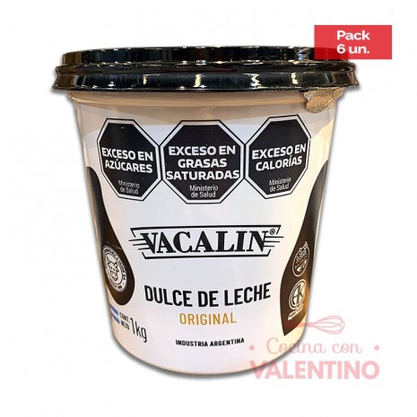 Dulce de Leche Vacalin Original - 1 Kg - Pack 6 Un