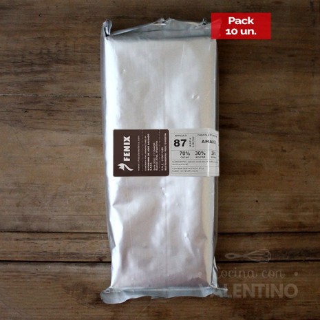 Chocolate Cobertura Fenix Amargo N°87 70% - 1 Kg - Pack 10 Un