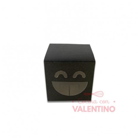 Estuche Carita Sonriente Negro 8x8x8