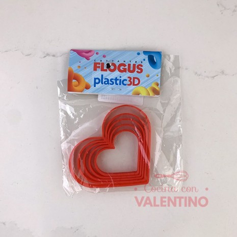 Cortante Plastico Flogus Set Corazon x5