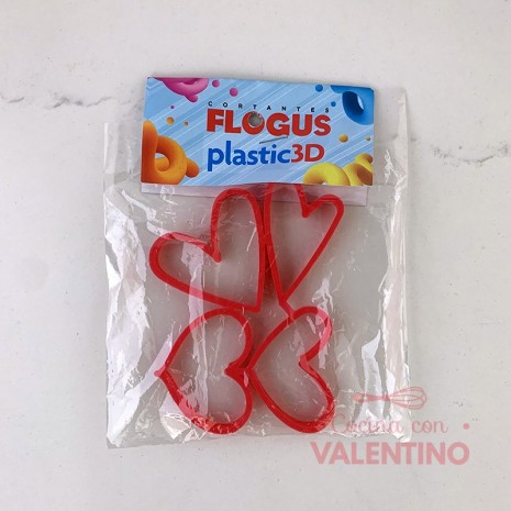 Cortante Plastico Flogus Set Corazon x4