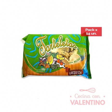 Tarteletas Dulces Urquiza - 180 Grs - Pack 14 Un.