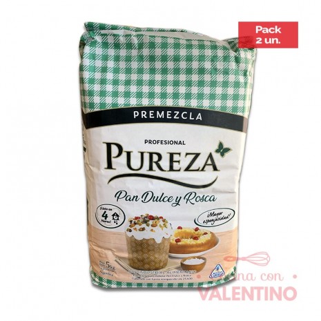 Premezcla Pureza Pan Dulce y Rosca - 5 Kg - Pack 2 Un.