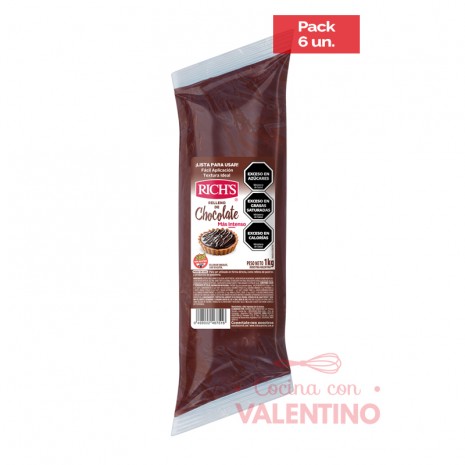 Relleno Rich de Chocolate Intenso - 1Kg - Pack 6 Un.